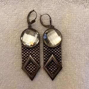 Ylang Ylang, metal and rhinestone earrings